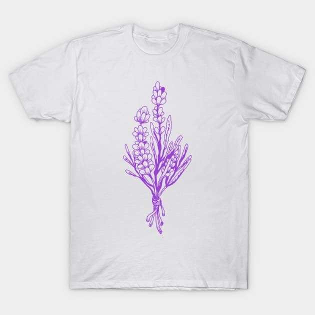 Lavender Branches T-Shirt by therinanana